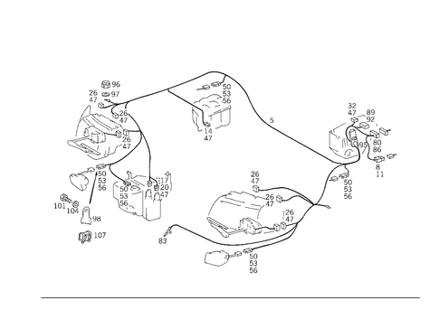 Headlamp Cable Harness for 1985 Mercedes-Benz 500SEC #1