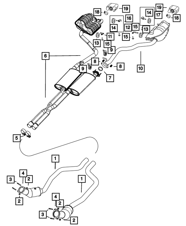 68260152AB - Exhaust: Exhaust Muffler And Resonator for Mopar Image