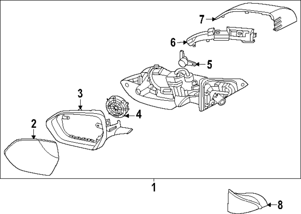 poco✩ 1994 - 2001 Acura Integra 2DR Right Mirror Cover 76220-ST7