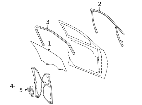 Glass - Front Door for 2006 Buick LaCrosse #0