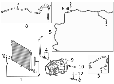 Condenser, Compressor & Lines for 2022 Toyota Highlander #0