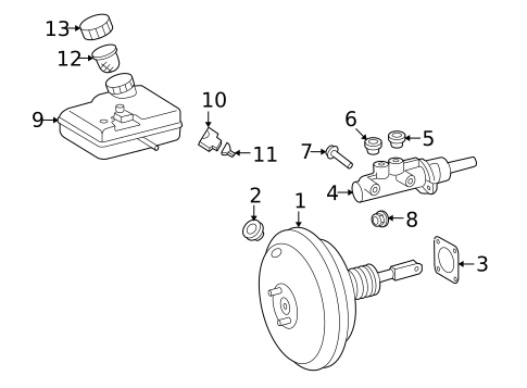 Master Cylinder - Components On Dash Panel for 2009 Dodge Sprinter 3500 #0