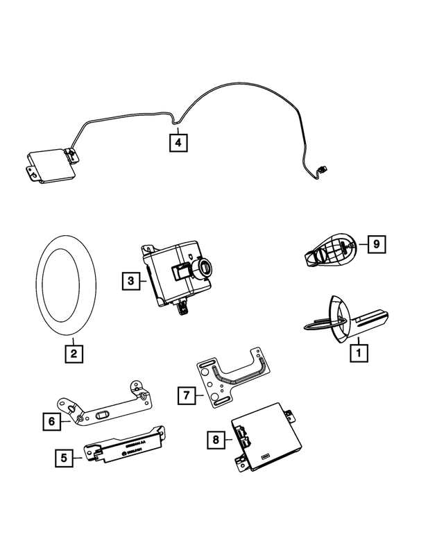 68070395AJ - Electrical: Integrated Key Fob Transmitter for Mopar Image image