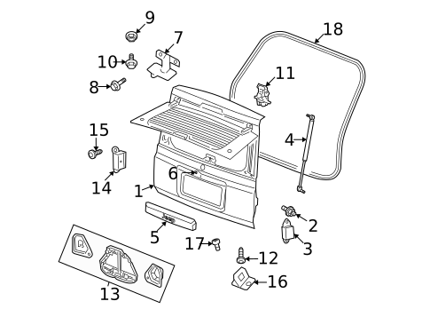 Gate & Hardware for 2008 Jeep Commander #0