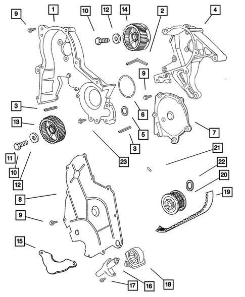 Timing Belt and Cover for 2001 Dodge Intrepid #0