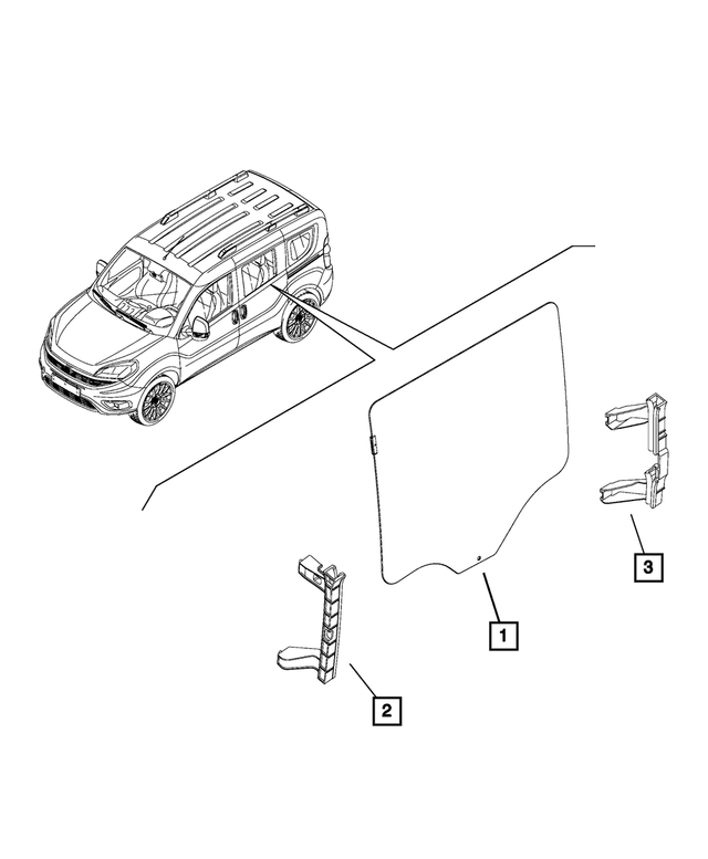 68576787AA - Glass: Rear Door Glass, Left for Mopar Image