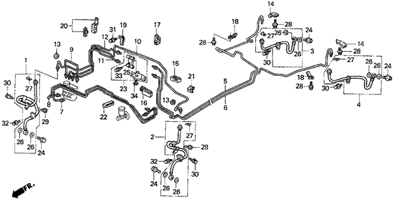 Brake Lines (2) for 1995 Honda Civic del Sol #0
