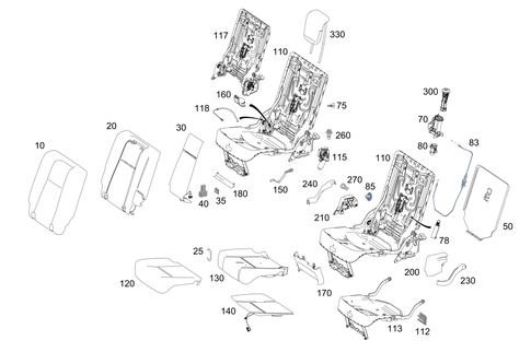 Rear Folding Seat for 2020 Mercedes-Benz GLS450 #0