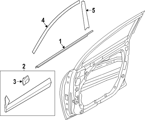 Exterior Trim - Front Door for 2024 Hyundai Kona Electric #0