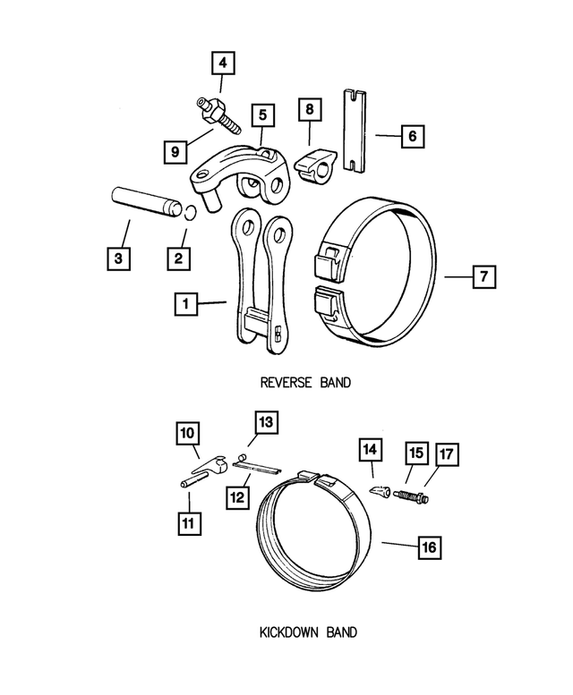 4617044 - Automatic Transmission 4 Speed: Transmission Reverse Band Link for Mopar Image image