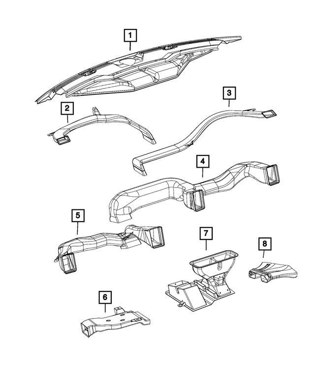 68050665AA - Air Conditioners and Heaters: Demister Duct for Mopar Image