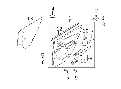 Rear Door for 2011 Kia Rio #1