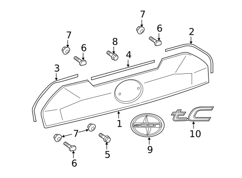 Exterior Trim - Lift Gate for 2014 Scion tC #0