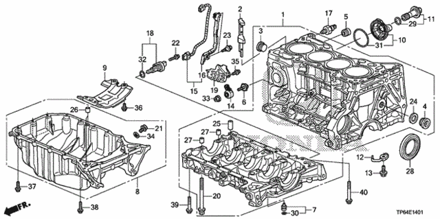 Cylinder Block - Oil Pan (L4) for 2012 Honda Crosstour #0