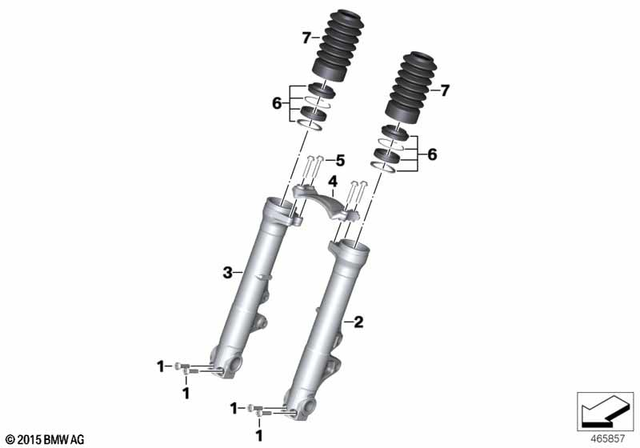 7129907380 - Front Axle, Front Suspension: Isa Screw - M8X35-8.8-ZNNIV for BMW-Motorrad Image