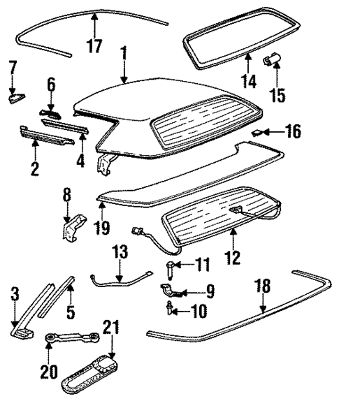 Top & Components for 1994 Chevrolet Corvette #0