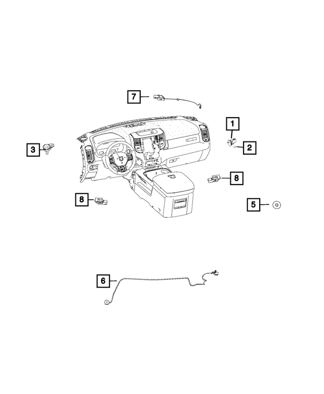 5KX15TX7AB - Electrical: Led Bezel for Mopar Image