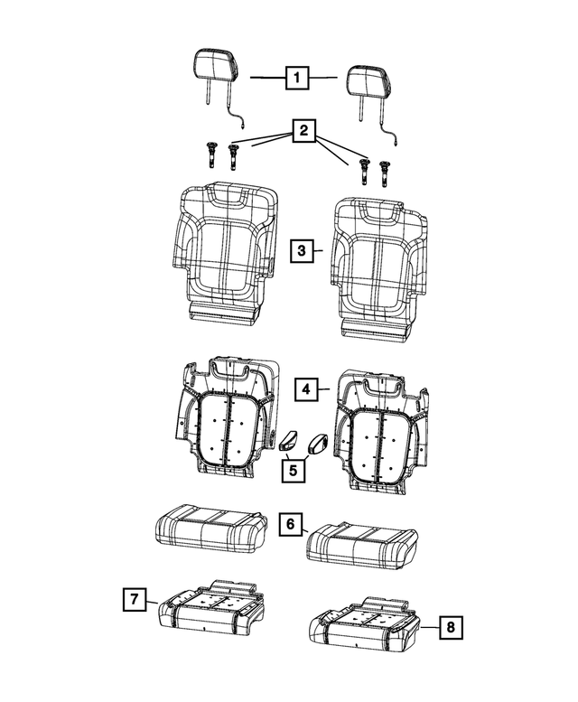 6XS371X7AE - : Second Row Armrest, Left Seat, Inboard for Mopar Image