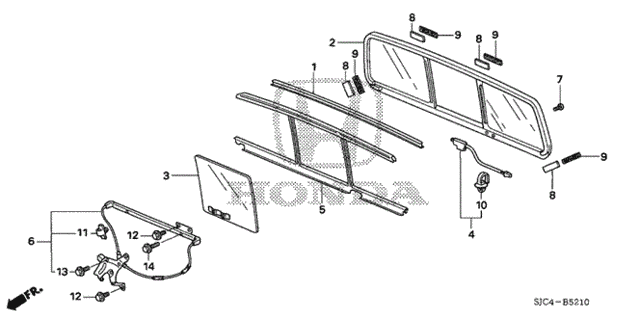 Rear Windshield - Quarter Glass for 2008 Honda Ridgeline #0