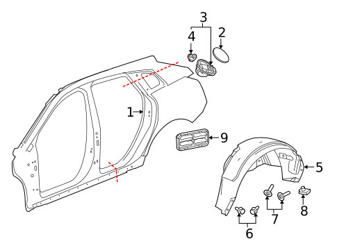 Quarter Panel & Components for 2012 Cadillac SRX #0