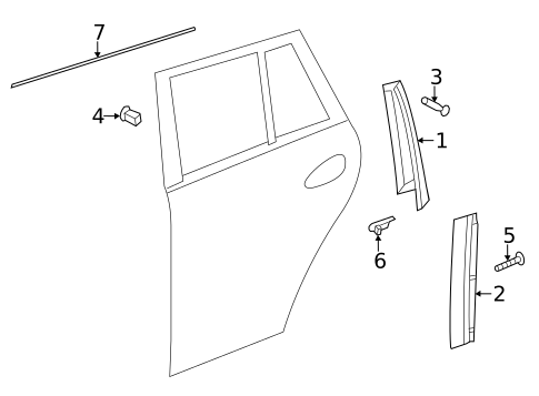 Exterior Trim - Rear Door for 2016 Mercedes-Benz GL63 AMG #0