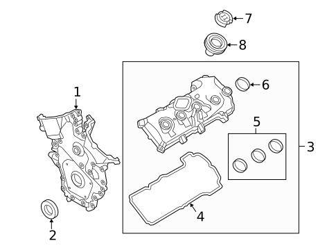 Valve & Timing Covers for 2016 Lincoln MKS #0
