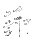 5ZW43DX8AA - Electrical: Cable &amp; Base Assy Antenna for Chrysler: 300 Image