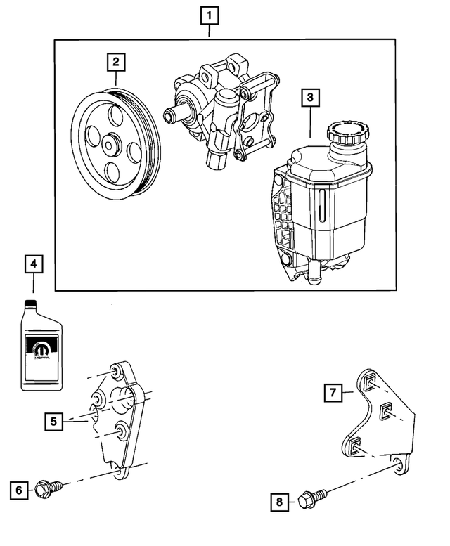 52013980AE - : Power Steering Pump And Pulley for Mopar Image