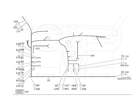 Cockpit Cable Harness for 2008 Mercedes-Benz CLK63 AMG #0