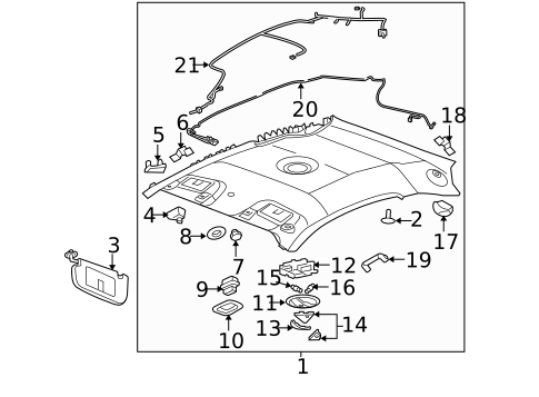 Interior Trim - Roof for 2007 Chevrolet Cobalt #1