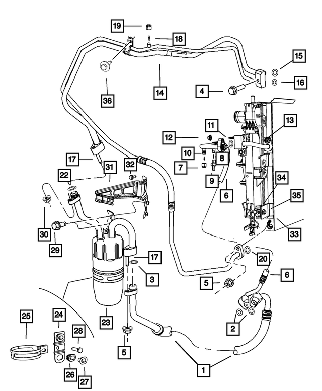 « 68049091AA – Air Conditioners and Heaters : Conduite De Climatisation Obus De Valve pour Mopar Image »