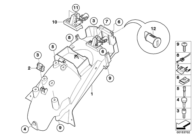 46627685912 - : Rear Carrier Part         for BMW-Motorrad Image
