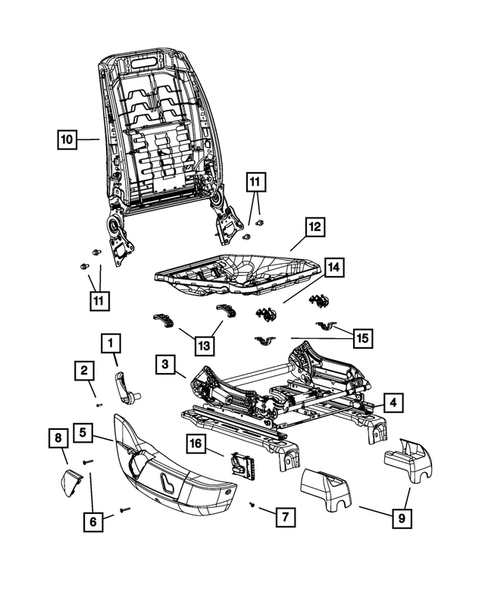 Front Seats - Adjusters, Recliners, Shields and Risers for 2008 Dodge Charger #0