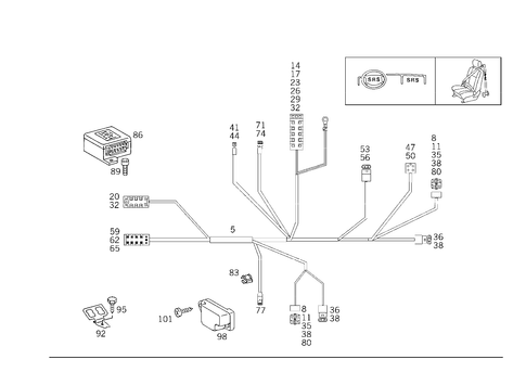 Belt Locking Retractor, Airbag, and Roll-Over Bar for 1991 Mercedes-Benz 300SL #0