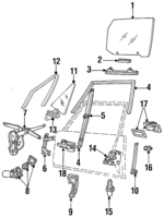 E45Y5423208A - Body: Window Regulator for Lincoln: Continental Image