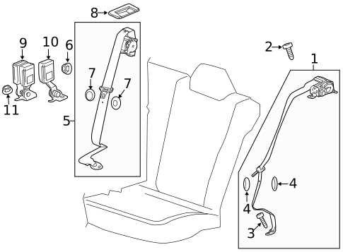 Rear Seat Belts for 2010 Saab 9-5 #0