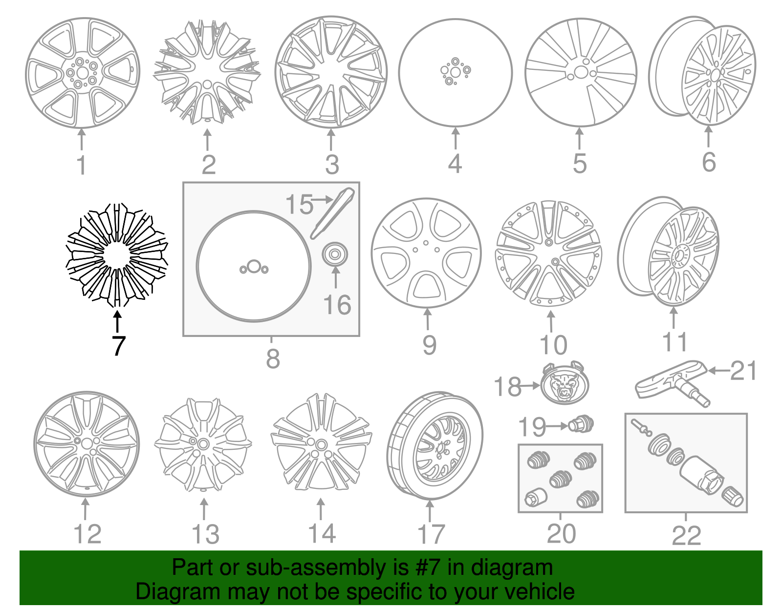 ま～ページ 2010-2015 Jaguar Wheel, Alloy C2P12613 | OEM Parts Online