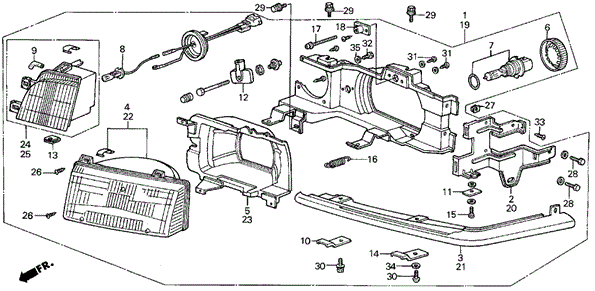 Headlight (86-88) for 1988 Acura Legend #0