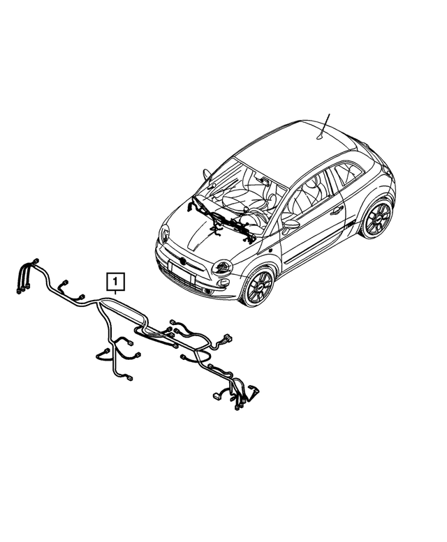 68618963AA - Electrical: Instrument Panel Wiring for Dodge: Hornet | Fiat: 500E | Jeep: Renegade Image