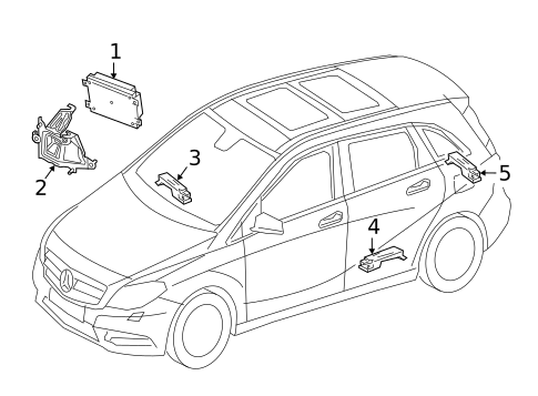 Keyless Entry Components for 2016 Mercedes-Benz B 250e #0