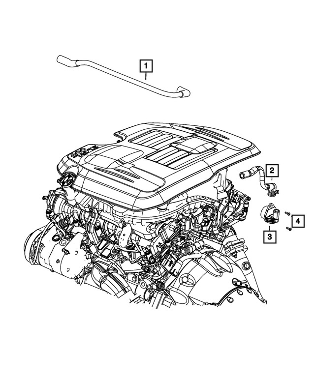 68413347AB - Engine: Make Up Air Hose for Mopar Image