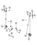6509460AA - Restraints: Hex Nut for Chrysler: 300, Pacifica, Town &amp; Country, Voyager | Dodge: Charger, Durango, Grand Caravan | Jeep: Cherokee, Compass, Gladiator, Grand Cherokee, Grand Cherokee L, Grand Cherokee WK, Grand Wagoneer, Wagoneer, Wagoneer S, Wrangler | Ram: 1500 Image