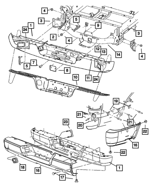 Rear Bumper and Fascia for 2005 Dodge Ram 1500 #0
