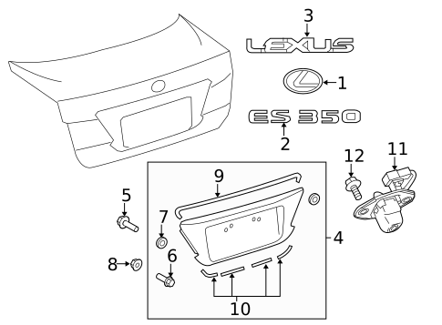 Exterior Trim - Trunk for 2007 Lexus ES350 #0