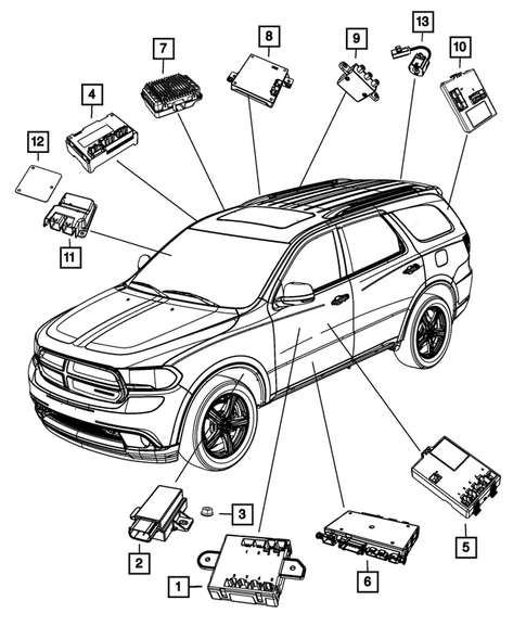 Keys, Modules and Engine Controllers for 2013 Dodge Durango #0