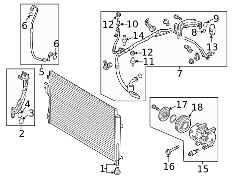 Condenser, Compressor & Lines for 2015 Kia Sedona #0