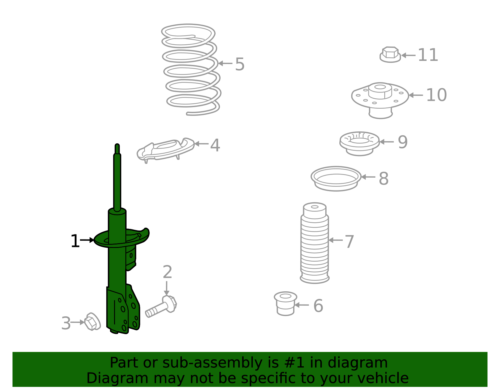 22862537 - Front Driver Side Suspension Strut Assembly 2008-2015 GM ...