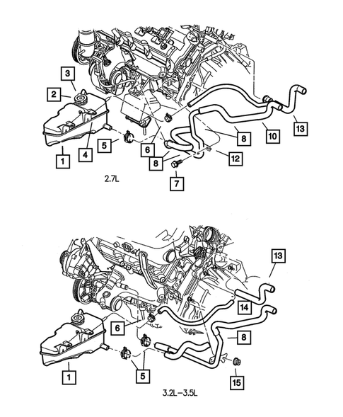 Air Conditioner and Heater Plumbing for 2002 Chrysler 300M #1