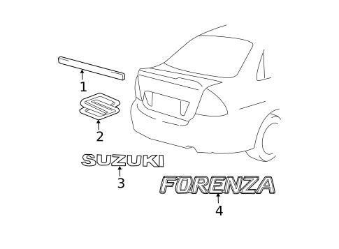 Exterior Trim - Trunk for 2007 Suzuki Forenza #0