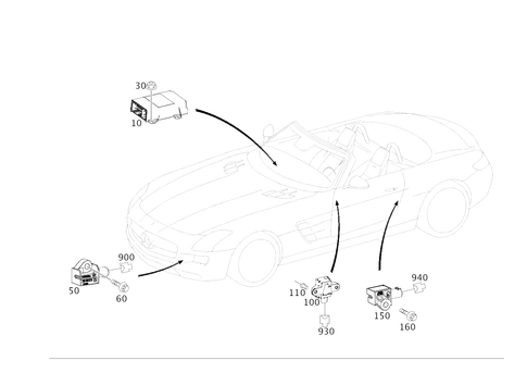 Belt Locking Retractor, Airbag and Sidebag for 2011 Mercedes-Benz SLS AMG #0
